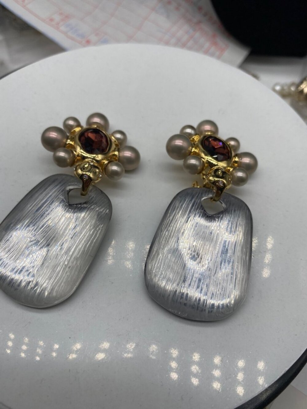 Alexis Bittar Gemstone Collection Clip-On Earrings